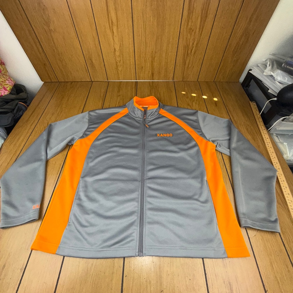 Xango Form Mens Gray Orange Track Jacket Zip Up Athletic Size L‎